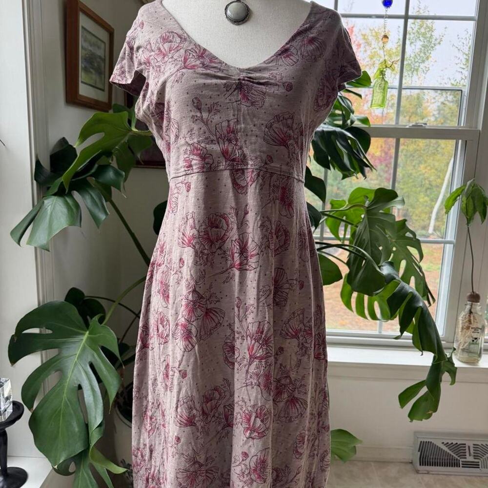 Toad & Co. Organic Cotton Rosemarie Floral Midi Dress Medium